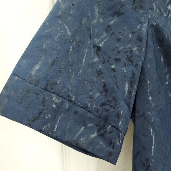 VTG 90s Exte Jeans Coated Woven Collared Mini Dress 28/42/US 6 Navy Blue - Picture 6 of 16